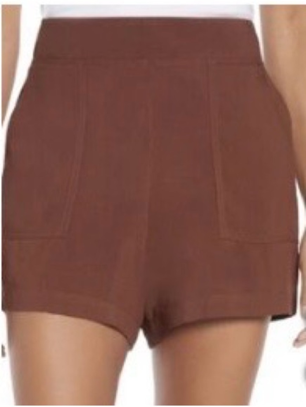 Wildfox High-Waist Rust Brown Pull-On Shorts